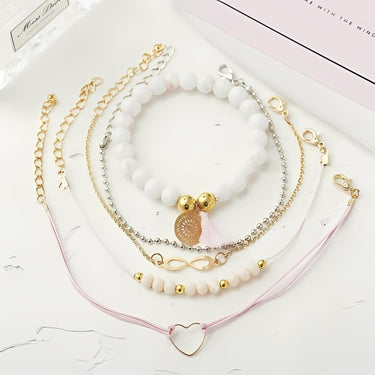 Infinity 5 Piece Bracelet Set 18K Gold Plated Bracelet ITALY Design